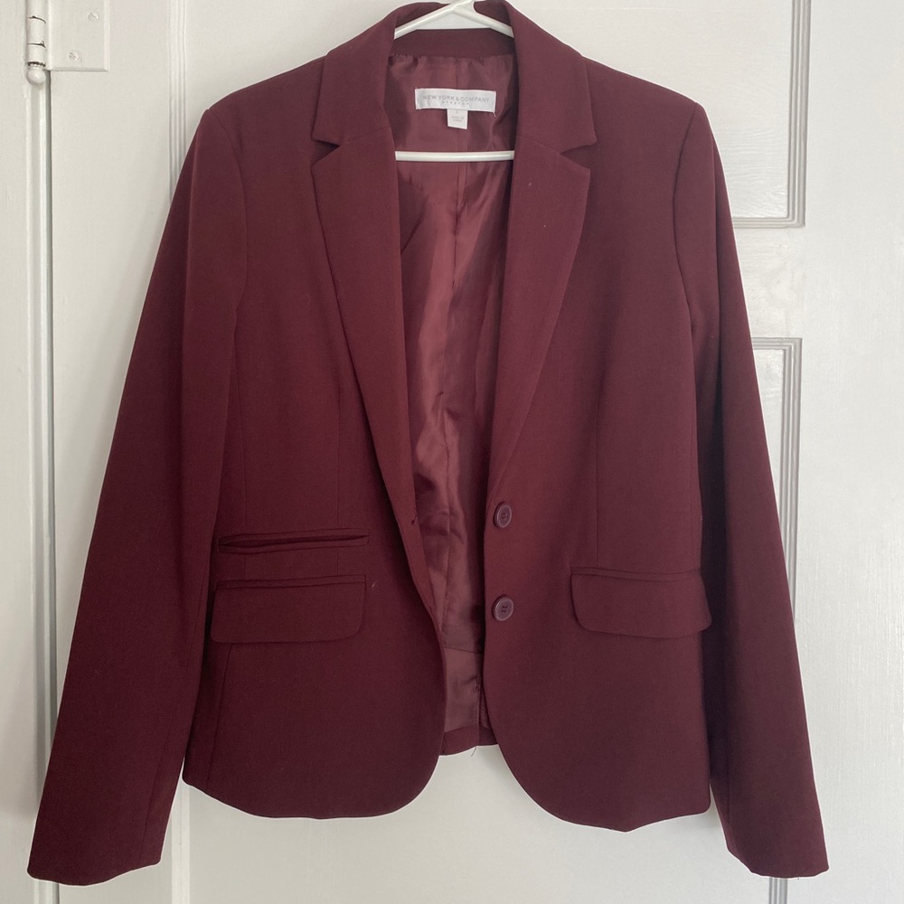 NY & Co Burgundy Blazer - Size 8
